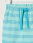 Teeny Weeny Stripe Terry Trackpant, Sea Green product photo View 02 S