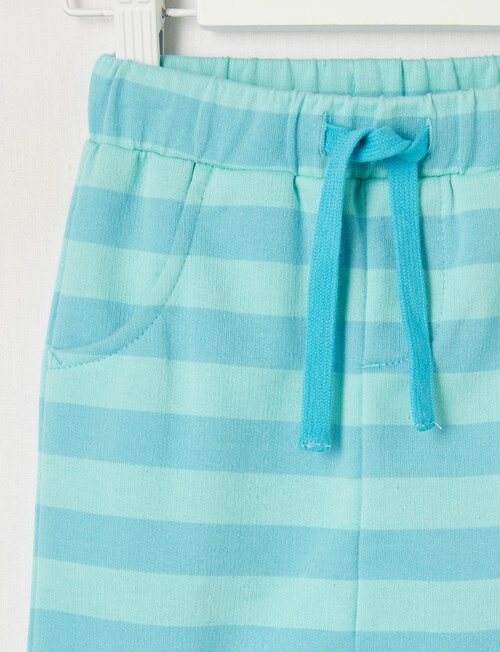 Teeny Weeny Stripe Terry Trackpant, Sea Green product photo View 02 L