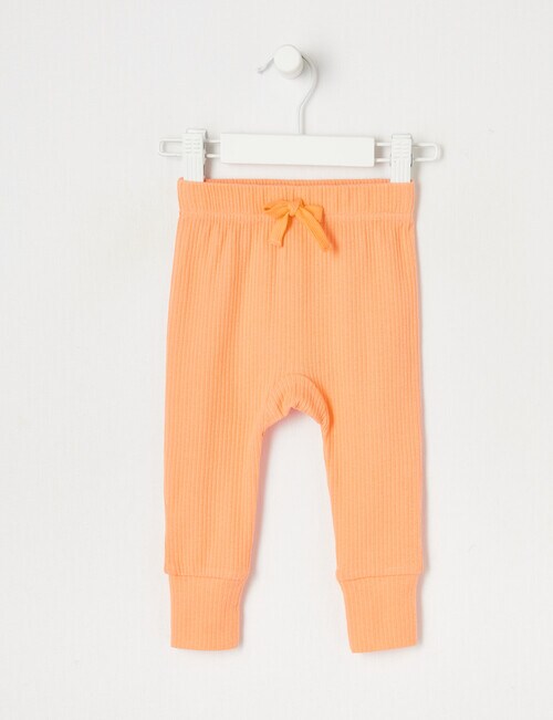 Teeny Weeny Rib Pant, Orange Sorbet product photo
