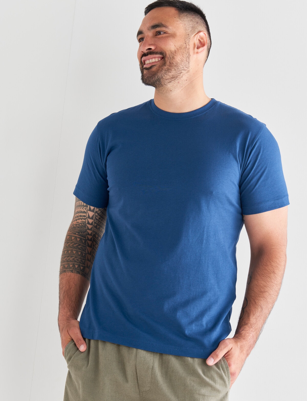 Chisel Ultimate Crew Tee, Denim - T-shirts, Singlets & Polos