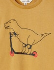Mac & Ellie Dino Scooter Short Sleeve Tee, Ochre product photo View 02 S