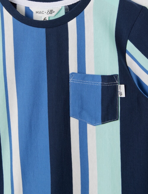 Mac & Ellie Stripe Short Sleeve Tee, Blue product photo View 02 L