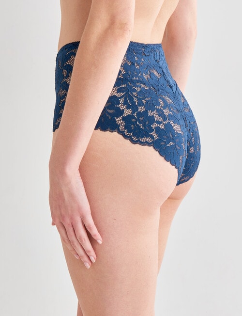 Lyric Cherie Lace Full Brief, Navy Teal, 8-18 product photo View 02 L