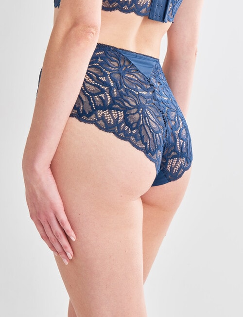 Lyric Sienna Lace Boyleg Brief, Navy Teal, 8-18 product photo View 02 L