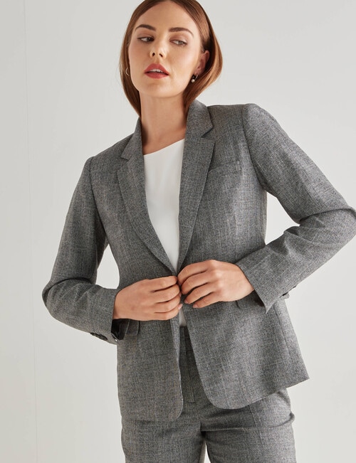 Oliver Black Long Sleeve Blazer, Black Crosshatch product photo View 07 L
