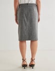 Oliver Black Tailored Pencil Skirt, Black Crosshatch product photo View 02 S