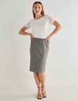 Oliver Black Tailored Pencil Skirt, Black Crosshatch product photo View 03 S
