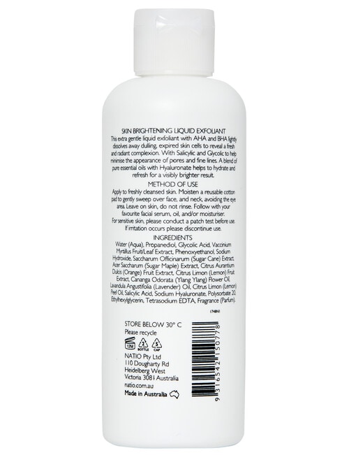 Natio Skin Brightening Liquid Exfoliant, 200ml product photo View 02 L