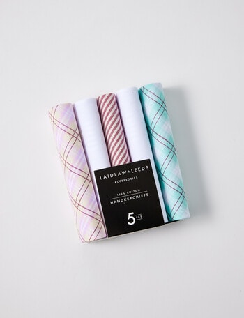 Laidlaw + Leeds Summer Hankies, 5-Pack, Multi Stripe product photo