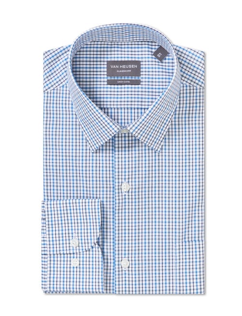 Van Heusen Multicolour Check Shirt, White & Blue product photo