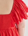 Studio Curve Broderie Anglaise Flutter Sleeve Top, Red product photo View 04 S