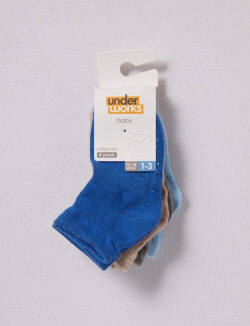 Underworks Stay On Mid Crew Socks, 4-Pack, Neutral product photo View 02 L