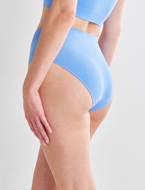 Honey Vegas Rib Hi Cut Brief, Cornflower, XXS-XL product photo View 02 L