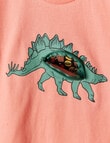 Mac & Ellie 3D Dino Short Sleeve Tee, Persimmon product photo View 02 S