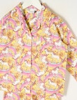 Sleep Mode Unicorn Floral Woven Flannel PJ Set, Lemon, 2-8 product photo View 02 S