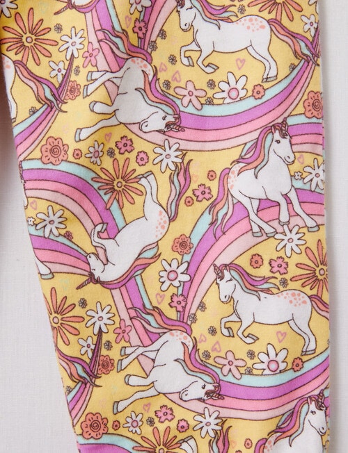 Sleep Mode Unicorn Floral Knit Flannel PJ Set, Pink, 2-8 product photo View 03 L
