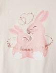 Sleep Mode Some Bunny Knit Flannel PJ Set, Violet, 2-8 product photo View 02 S