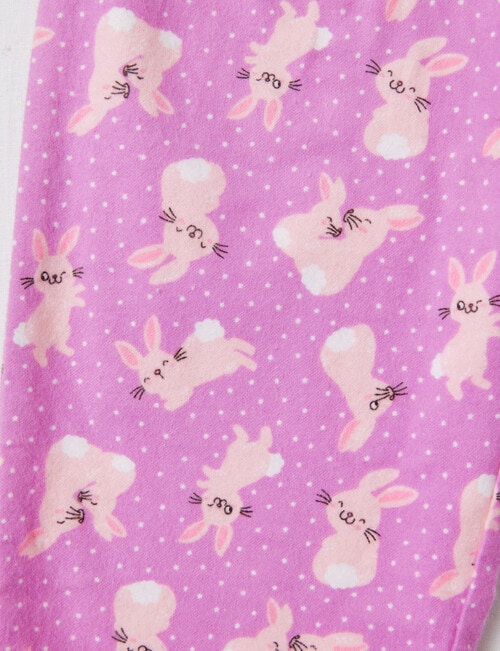 Sleep Mode Some Bunny Knit Flannel PJ Set, Violet, 2-8 product photo View 03 L