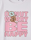 Sleep Mode Donut Worry Knit Flannel PJ Set, Mint, 2-8 product photo View 02 S