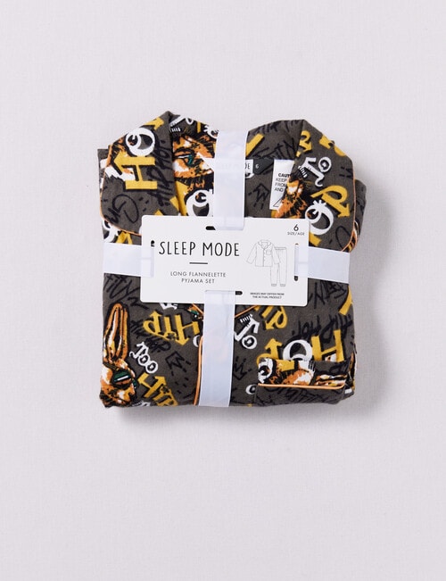 Sleep Mode Hip Hop Woven Flannel PJ Set, Charcoal, 2-8 product photo View 03 L