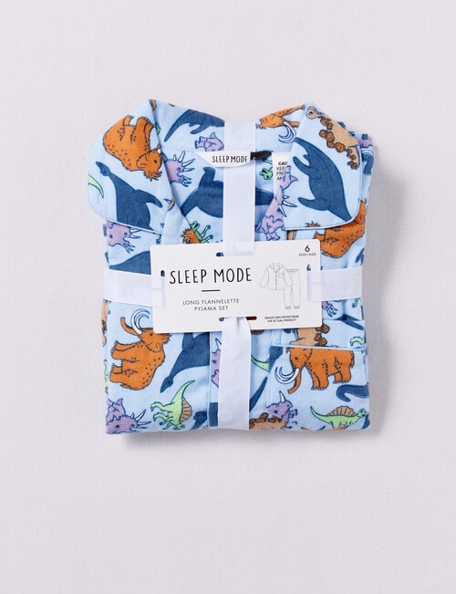 Sleep Mode Dinosnore Woven Flannel PJ Set, Blue, 2-8 product photo View 03 L
