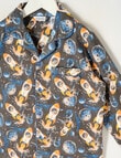 Sleep Mode Space Pup Woven Flannel PJ Set, Charcoal, 2-8 product photo View 02 S