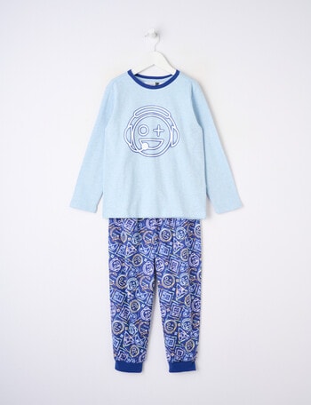 Sleep Mode Game Time Knit Flan Pyjama, 2-8, Blue product photo