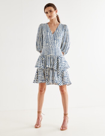 State of play Geometric Print Madelyn Dress, Blue product photo