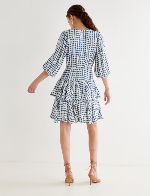 State of play Geometric Print Madelyn Dress, Blue product photo View 02 L