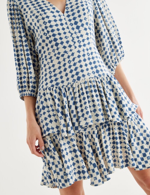 State of play Geometric Print Madelyn Dress, Blue product photo View 05 L