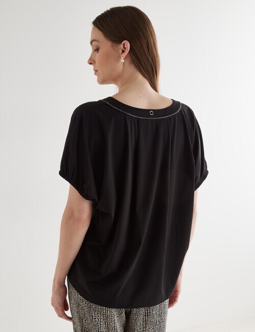 Jigsaw Cocoon Knit Top, Black Tops