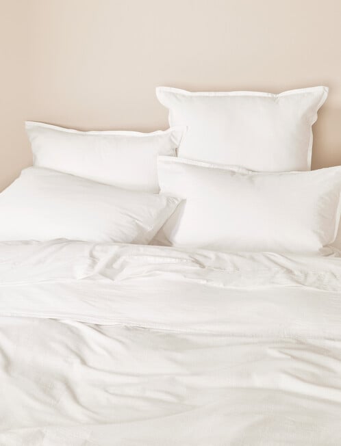 Haven Stone Wash Duvet Cover Set, White product photo View 03 L
