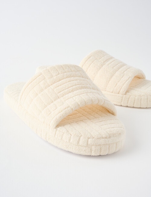 Zest Sleep Terry Geo Slides, Ivory product photo View 02 L