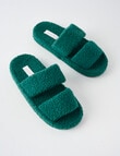 Whistle Sleep Teddy Double Strap Slide Slippers, Jade product photo