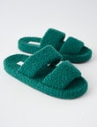 Whistle Sleep Teddy Double Strap Slide Slippers, Jade product photo View 02 S