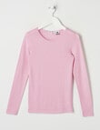 Blue Ink Merino Unisex Long Sleeve Top, Pink product photo