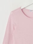 Blue Ink Merino Unisex Long Sleeve Top, Pink product photo View 02 S