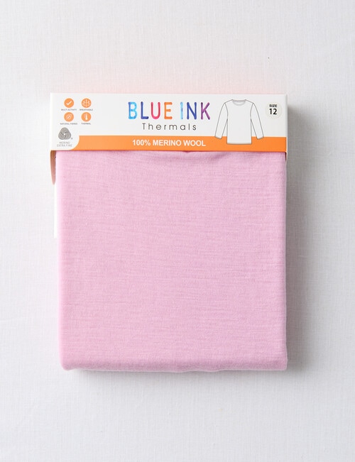 Blue Ink Merino Unisex Long Sleeve Top, Pink product photo View 02 L