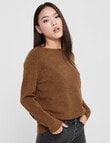 ONLY Lesly Kings Long Sleeve Knit Pullover, Tortoise Shell product photo View 02 S