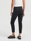 ONLY Emily High Waisted Stright Ankled Jean, Black Denim product photo View 03 S