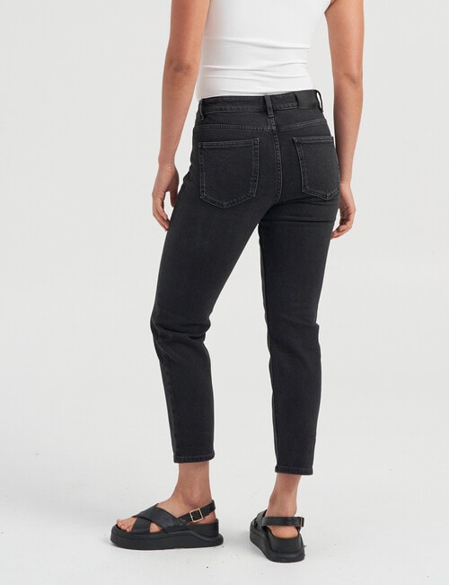 ONLY Emily High Waisted Stright Ankled Jean, Black Denim product photo View 03 L