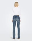 ONLY Mila High Waited Flared Jeans, Medium Blue Denim product photo View 02 S