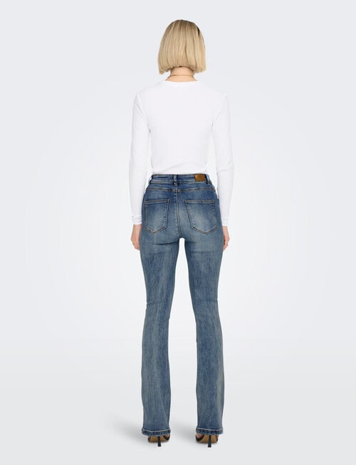 ONLY Mila High Waited Flared Jeans, Medium Blue Denim product photo View 02 L