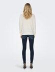 ONLY Ella Piumo Long Sleeve V-Neck Knit, Cloud Dancer product photo View 03 S