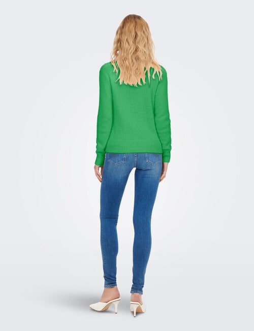 ONLY Ella Piumo Long Sleeve V-Neck Knit Jumper, Island Green product photo View 02 L