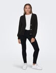 ONLY Ella Piumo Long Sleeve Knit Cardigan, Black product photo View 02 S