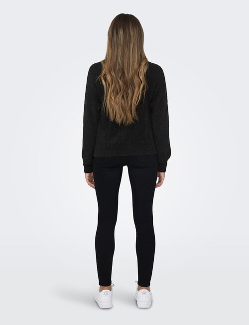 ONLY Ella Piumo Long Sleeve Knit Cardigan, Black product photo View 03 L