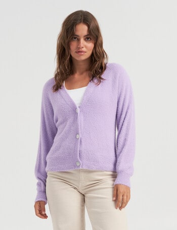 ONLY Ella Piumo Long Sleeve Knit Cardigan, Lavendula product photo
