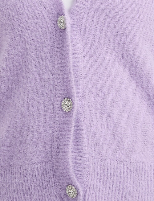 ONLY Ella Piumo Long Sleeve Knit Cardigan, Lavendula product photo View 03 L