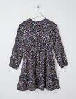 Switch Long Sleeve Chiffon Dress Floral, Navy product photo View 02 S